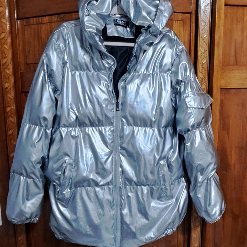 Silver Puffer Jacket - image 2